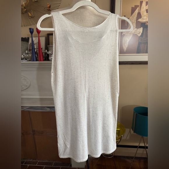 Batik linen flax blend top in Ecru size L - Picture 2 of 12